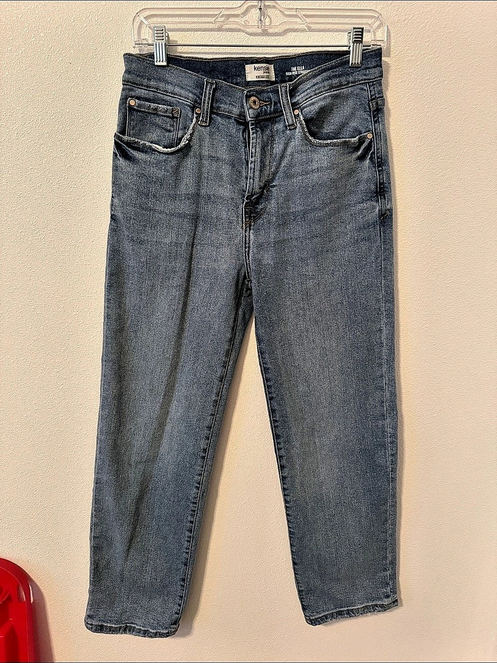 Kensie The Ella High Rise Straight High Rise Straight Jeans in Blue Size 6 (28)